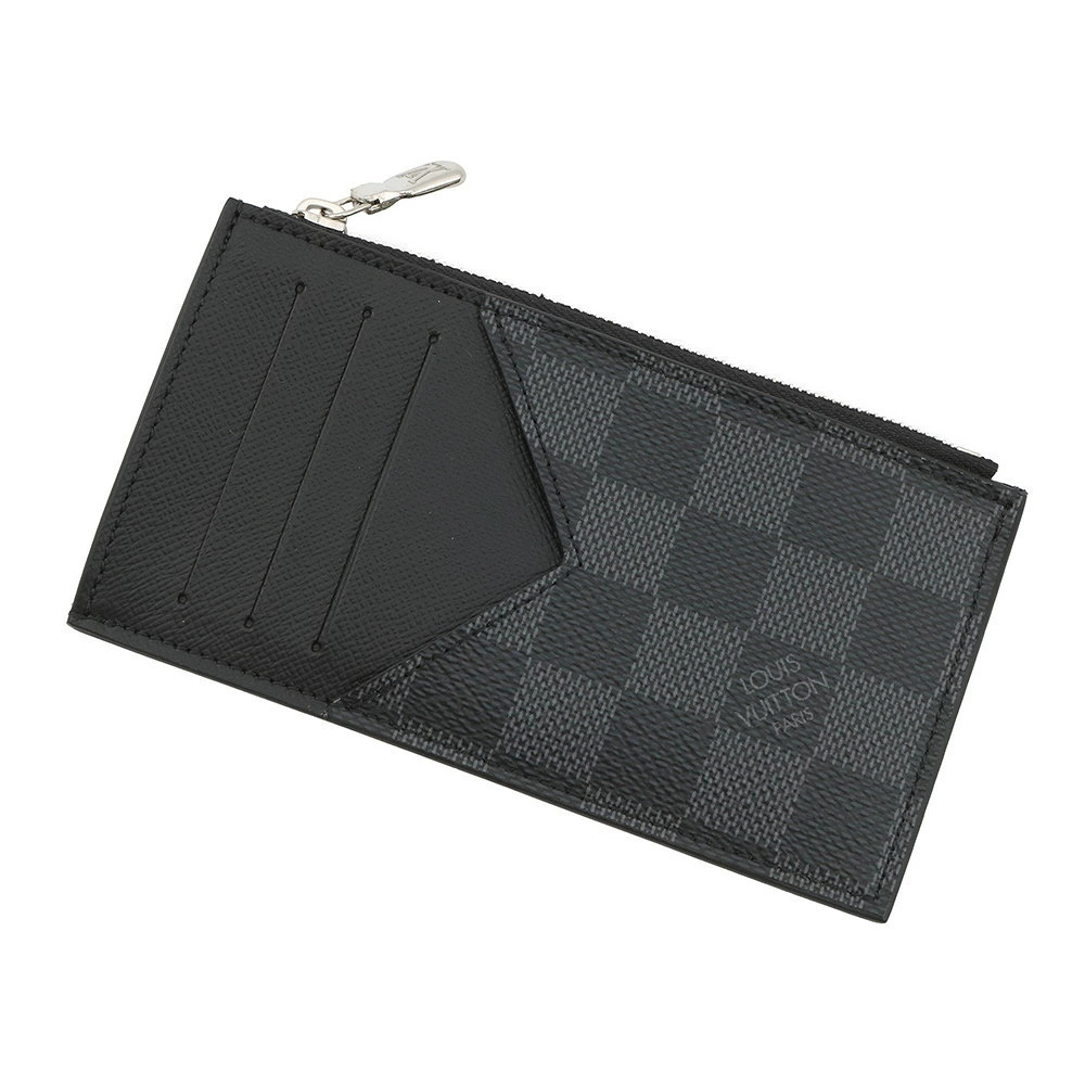 Louis Vuitton Damier Graphite Black coin case Wallet Card Black WALLET